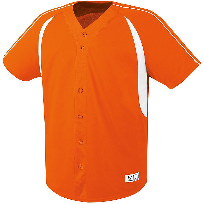 Youth & Adult Orange Button Front Baseball Jersey