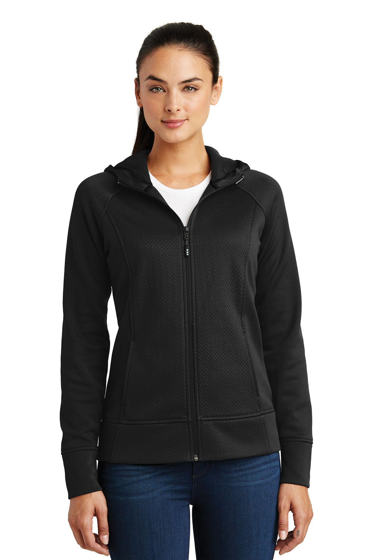 Sport-Tek Ladies Full-Zip Hooded Fleece Jacket, Product